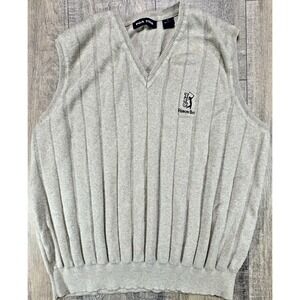 Vintage 1980s TPC Heron Bay Beige PGA Tour Golf Pull Over Sweater Size Med Mens